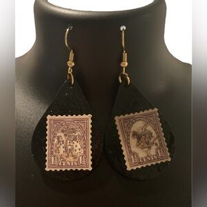 Alice in wonderland inspired Vintage style stamp jewlery set